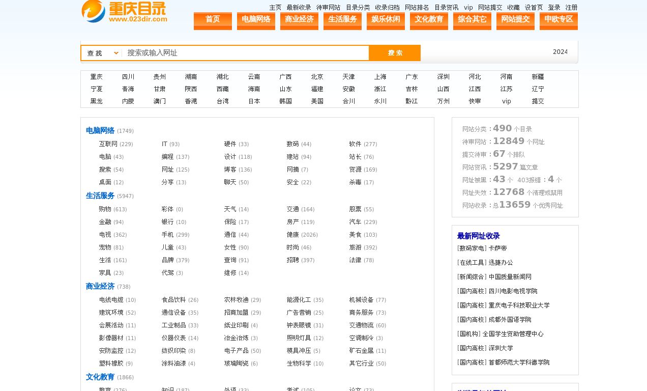 重庆分类目录网手机站的网站报告-搜狗狗-网址导航-聚合搜索-网站收录-www.023dir.com