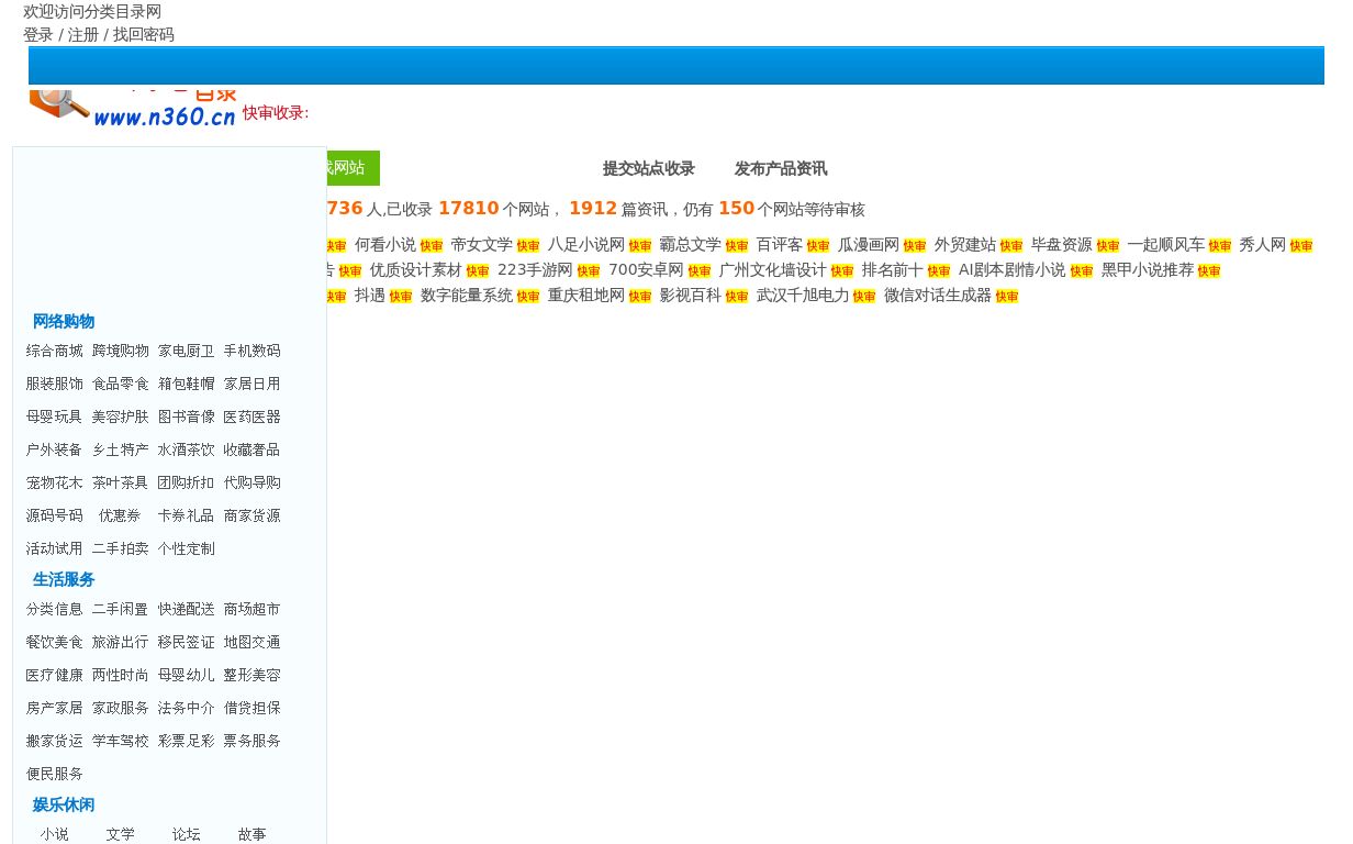 分类目录网 -好用的分类目录网站大全的网站报告-搜狗狗-网址导航-聚合搜索-网站收录-www.n360.cn